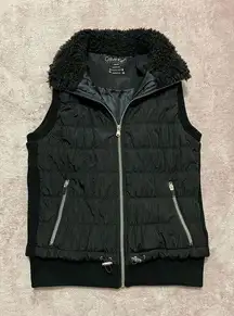 Calvin Klein Womens Black Sleeveless Quilted Zip Up Vest Puffer Jacket Size M