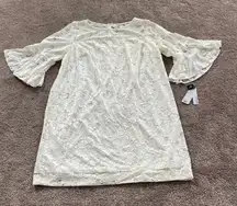 Studio One White Bell Sleeve Floral Lace Dress SIZE 20W