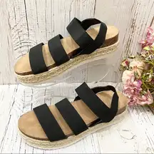 Madden Girl Black Espadrille Platform Sandals 8