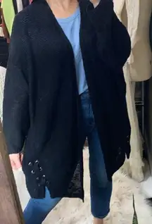 Terra & Sky black knit cardigan size 3X