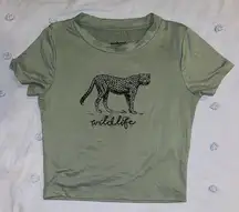 Charlotte Russe “Wildlife” Cheetah Baby Tee