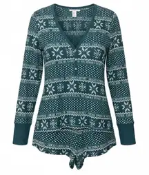 Size XL: Victoria’s Secret Fair Isle Snowflake Print Thermal Pajama Set