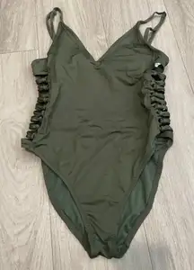 Olive Green One-Piece Swimsuit