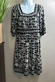 #309 apt.9 short sleeve printed shift dress size small petite