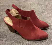 Splendid Averie Maroon Suede Slingback Booties SIZE 8.5M