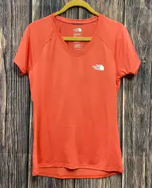 Orange V-neck Activewear Tshirt