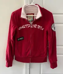 Cali1850 California Sweatshirt Patchwork Sherpa Zipper Retro Nostalgia Playful