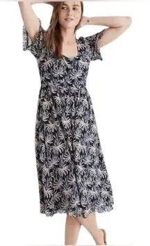Madewell EUC Women's Oasis Palm Midi Dress Blue Blush Size XL