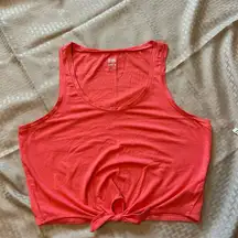 Fabletics Demi Lovato Women's Pink Cropped Tie Front Tank Top M