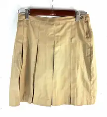 Lands End 3 Pleated Khaki Mini Skirt