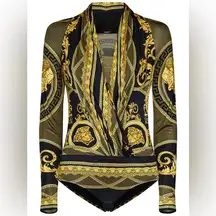 VERSACE LA COUPE DES DIEUX DRAPED BODYSUIT, size 42FR US 10, $1375