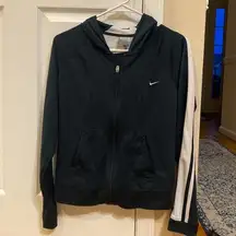Nike ladies navy/white hooded full zip running jacket