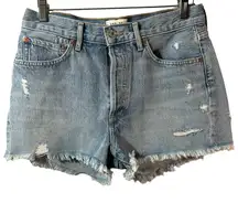 Agolde Parker Vintage Cut Off Jean Short in Swapmeet High Rise Distressed sz 27