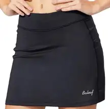 BALEAF Tennis Skirt Golf Athletic with Shorts Pockets Running Workout Black Sz M