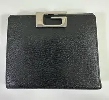 Gucci G Logo‎ Clip Black Leather Wallet