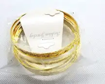 NWT Fashion Jewelry Set of 8 Gold Tone Bangle Bracelets