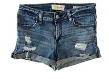 PacSun‎ Super Stretch Shortie Distressed Blue Jean Shorts size 25