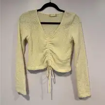 Altar'd State rouched front tie white sweater