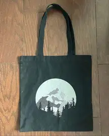 Black and white landscape custom print tote bag