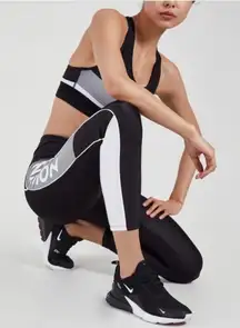 P.E Nation Black Gray Side Logo Colorblock Leggings XL