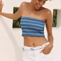 NWT Anthropologie Celandine Strapless Smocked Cotton Top