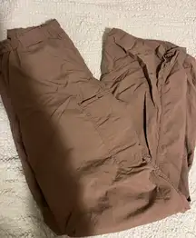 Brown cargo windbreaker pants 