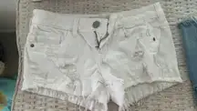 Low rise White Jean Shorts