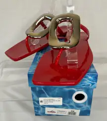 Jeffrey Campbell Linques Jellies, Red & Shiny Silver.  Sz. 9,   NWT