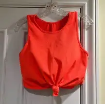 Neon coral sports bra/crop top