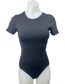 Aritzia Contour Women's Black Short Sleeve Round T Shirt Tee Bodysuit Top Size S