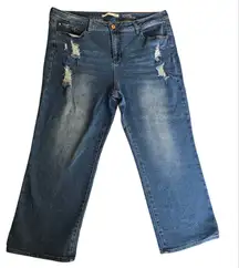 !it Amanda High Rise Slim Ankle Blue Jeans  Distressed Flare Jeans Size 22