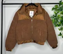 Abercrombie & Fitch Ultra Cropped Mini Puffer Fleece Jacket size Small *FLAWED*