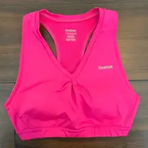 Reebok Bright Pink Play Dry Padded Sports Bra