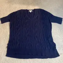 Navy knitted short sleeve sweater Michael Kors