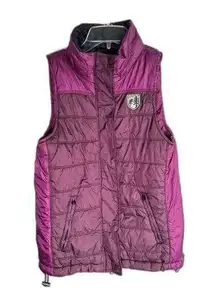 American Eagle Womens Vest Puffer Quilted Full Zip Snaps Lined Pockets Purple M