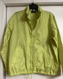 Liz Claiborne Yellow/lime green  Liz Sport Medium rain jacket with hood