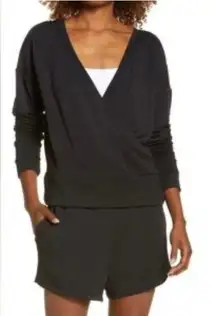 Zella‎ Black Peaceful Wrap Sweater Women's Size XXS  NWT