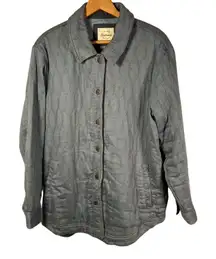 JACHS Girlfriend NEW YORK Quilted Denim Jacket Blue Size‎ XL Snap Front Casual