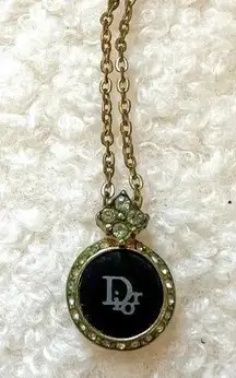 DIOR Gold Logo and Gemstone Necklace