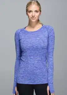 Lululemon Swiftly Tech Long Sleeve *Original Size 4 Space Dye Pigment Blue SE