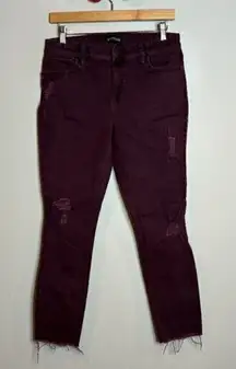 Express burgundy Mid Rise Ankle Legging jeans
