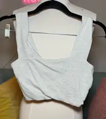 Audrey 3+1 Light Gray Crop Top