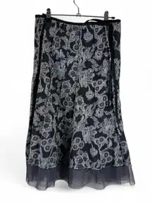 Hallelujah New Zealand Black & White Lace Wrap Skirt Gothic Lolita S