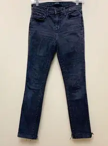 J Brand Mid Rise Rail Slim Straight Leg Raw Hem Graphite Wash Jeans Size 27