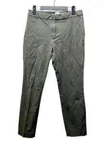 A New Day Straight Leg Pants Army Green Chino Stretch Mid-Rise Size 8