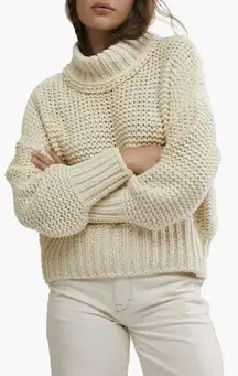 Free People Beige My Only Sunshine Chunky Knit Sweater - Size - Small
