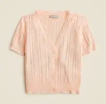 J. Crew Pointelle‎ Short-sleeve V-neck Cardigan Balletcore Ultra-fine Cotton NWT