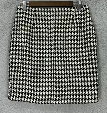 Hugo Buscati Mini Skirt Women 10 Black Houndstooth Vintage Preppy‎ Academia