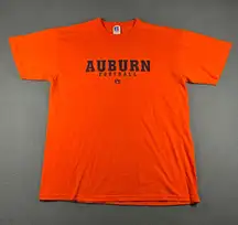 Vtg Auburn Tigers Football T Shirt Medium Russell Athletic Orange NCAA Short Slv