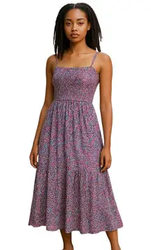 Sienna Sky Floral Maxi Dress Women's Size Large Sundress Pinks, Blues and Yellow